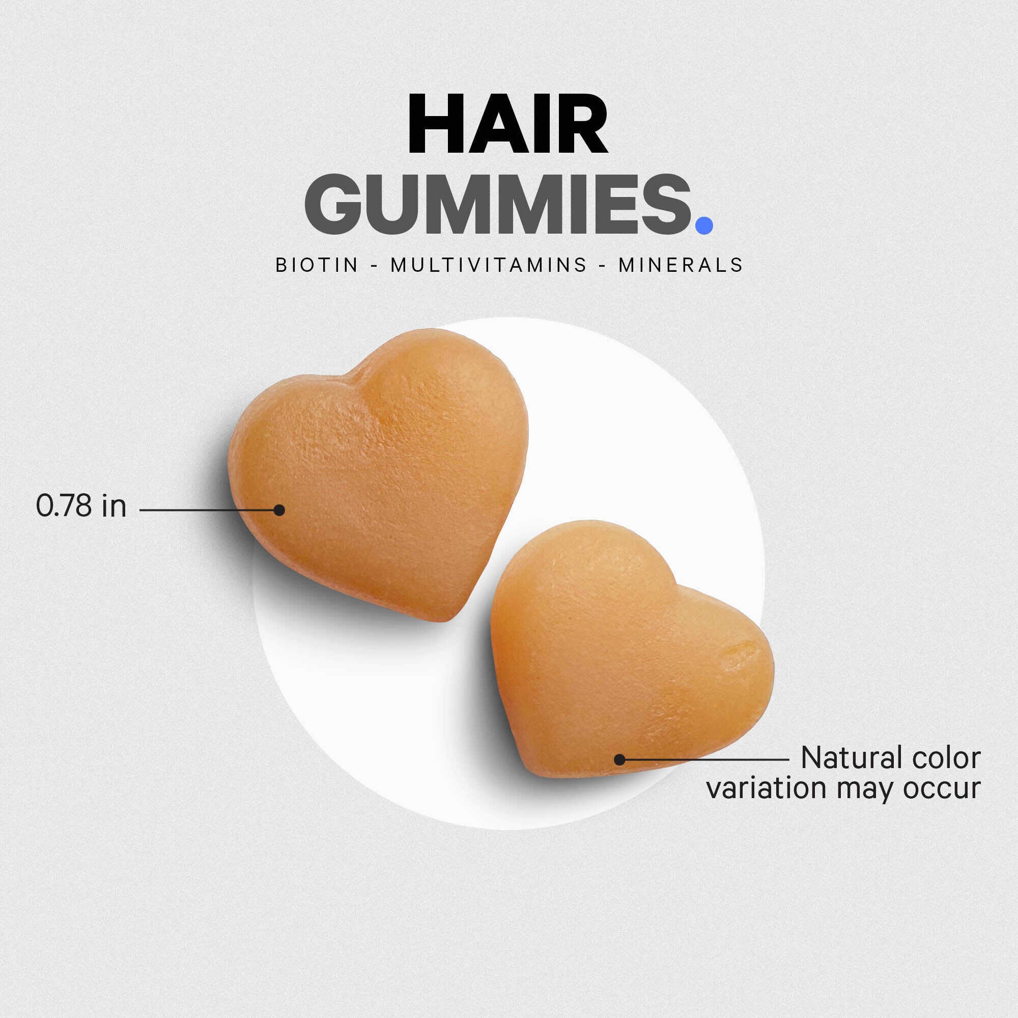 Hair Gummies - Sugarfree Daily Multivitamins - Biotin & Zinc - 60 Gummies (30 Servings)